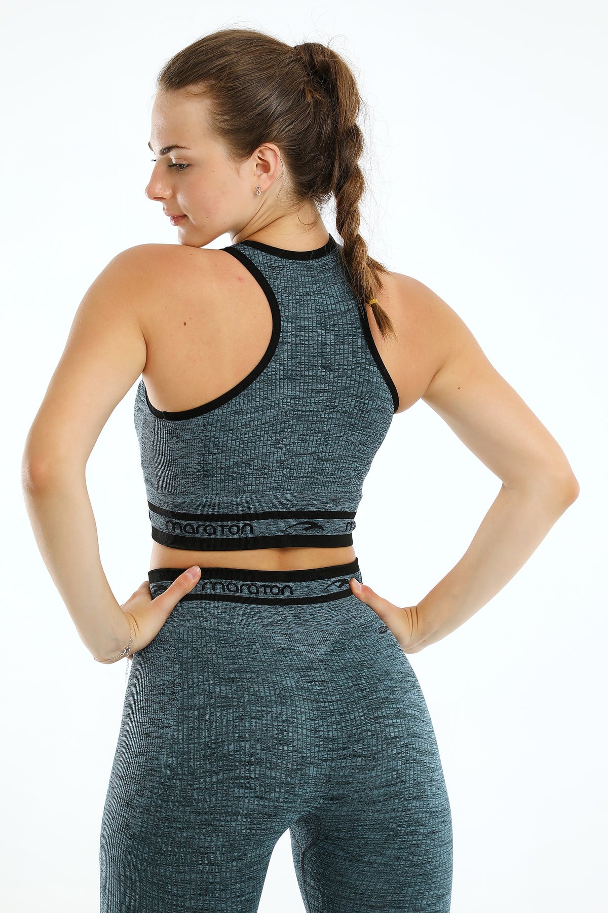 SlimFit Kadın Bisiklet Yaka Mavi Bra
