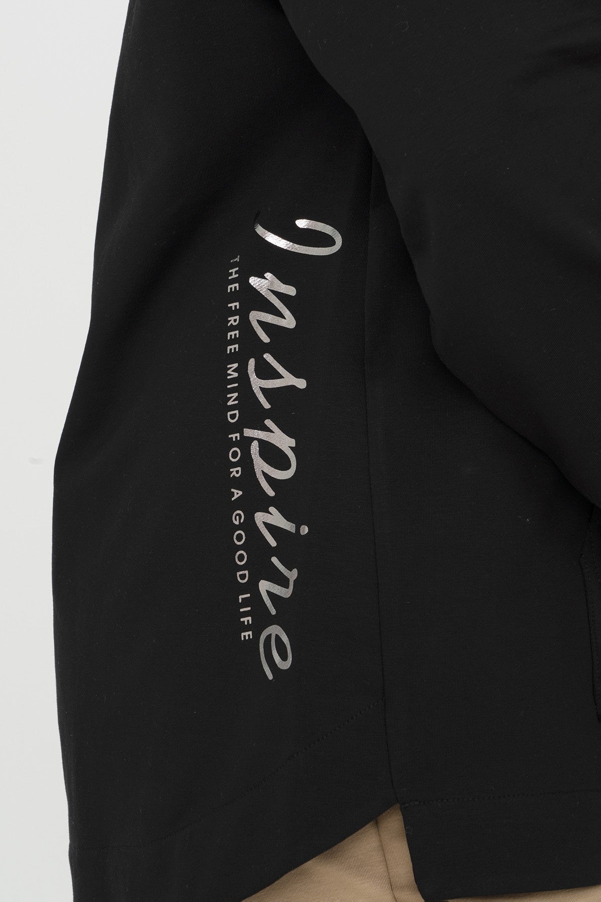 Büyük Beden Kadın Kapüşonlu Siyah Sweatshirt