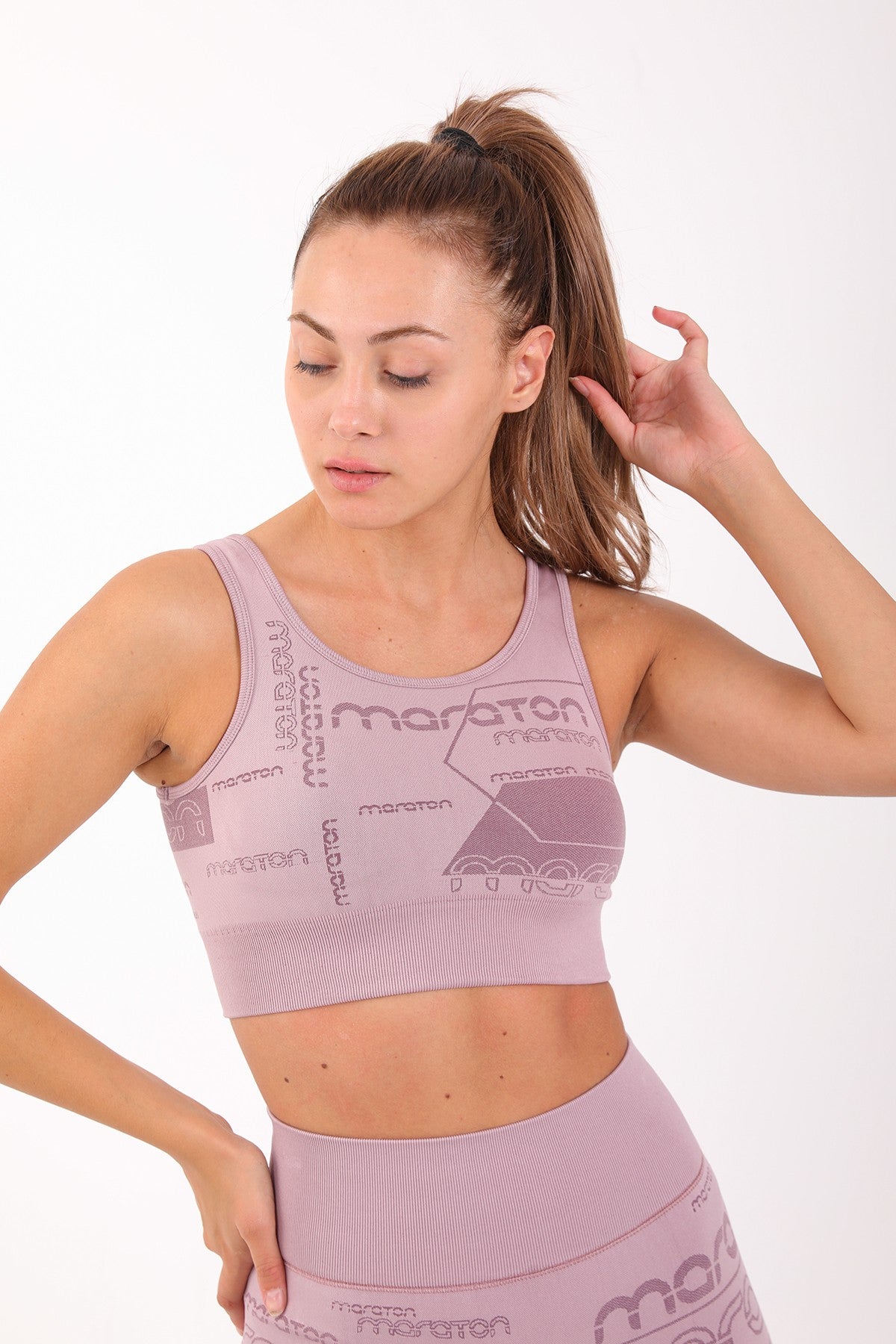 SlimFit Kadın Atlet Yaka Lila Bra