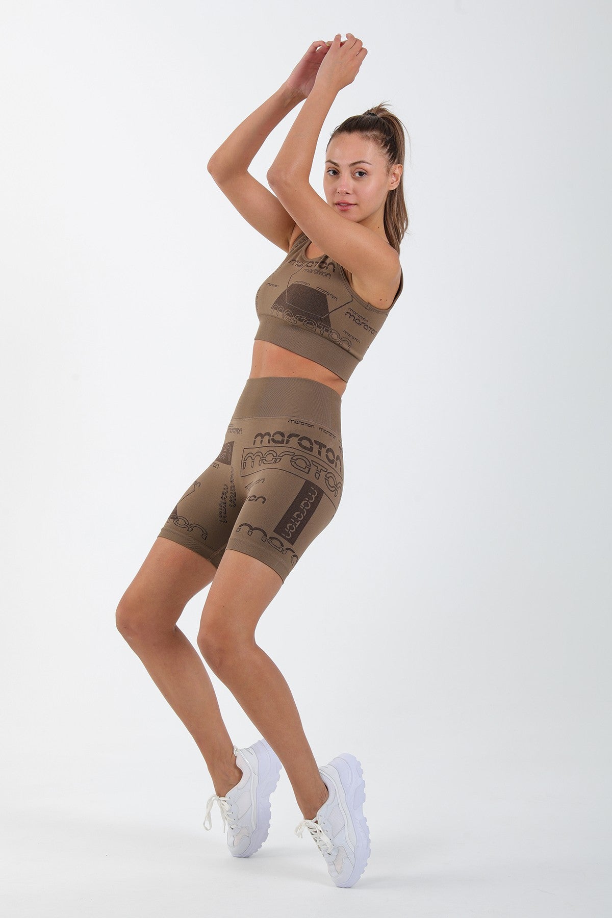 SlimFit Kadın Atlet Yaka Kahverengi Bra