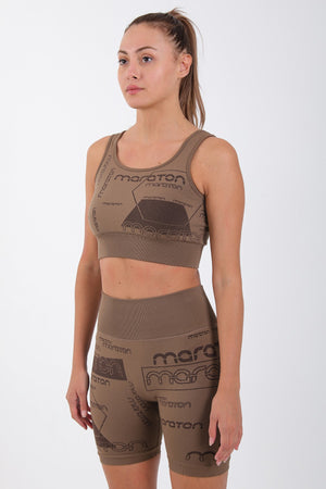 SlimFit Kadın Atlet Yaka Kahverengi Bra