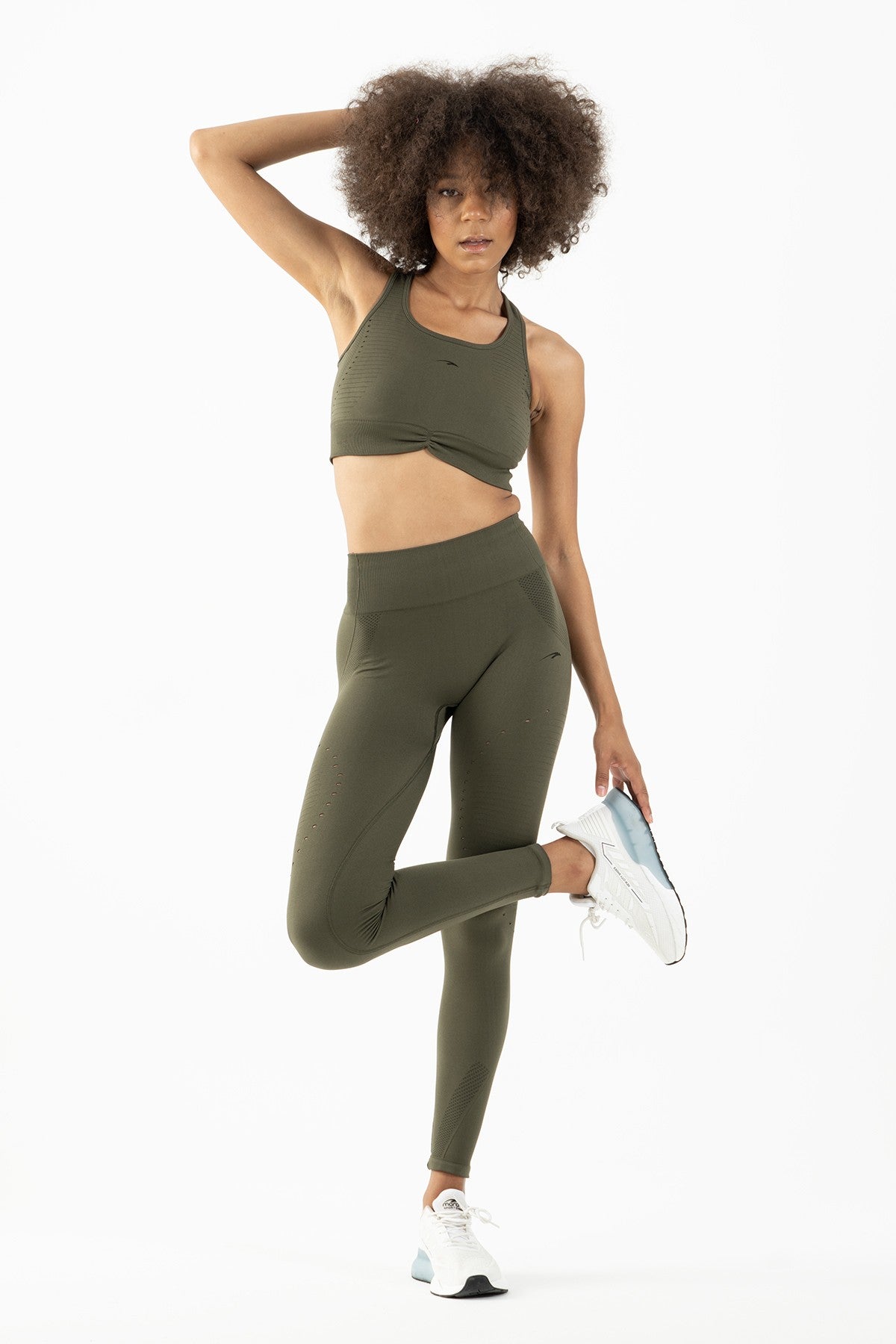 SlimFit Kadın Atlet Yaka Haki Bra