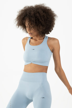 SlimFit Kadın Atlet Yaka Açık Mavi Bra