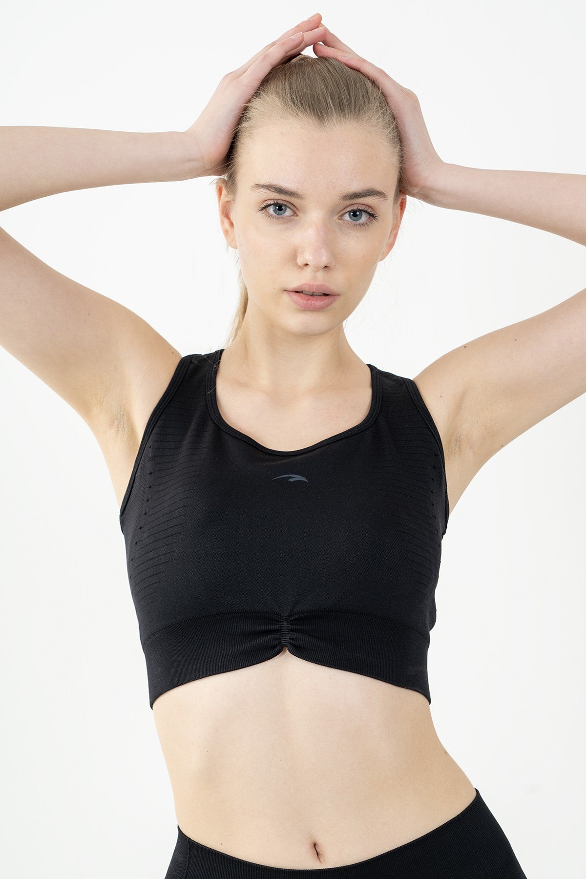 SlimFit Kadın Atlet Yaka Siyah Bra
