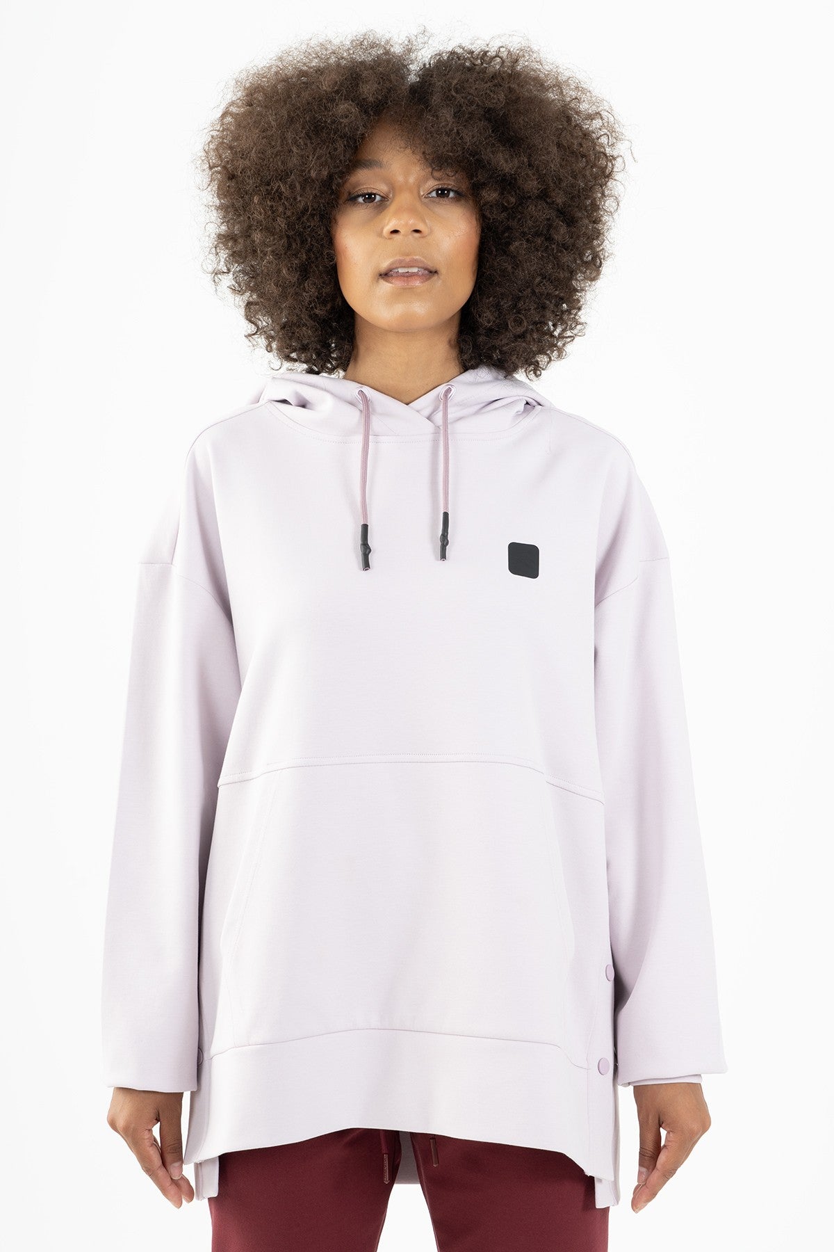 Comfort Kadın Kapüşonlu Lila Sweatshirt