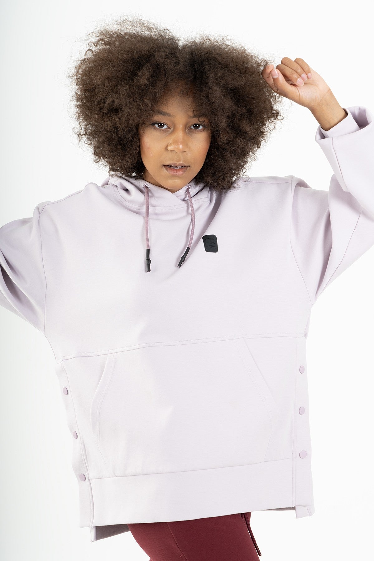 Comfort Kadın Kapüşonlu Lila Sweatshirt