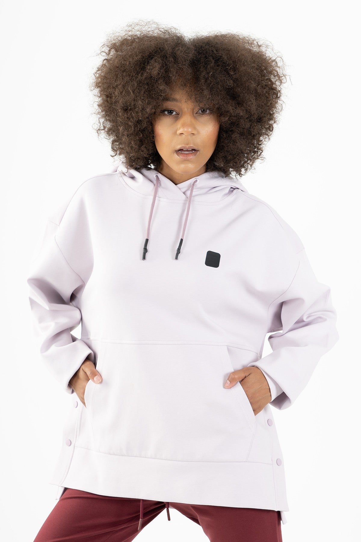 Comfort Kadın Kapüşonlu Lila Sweatshirt