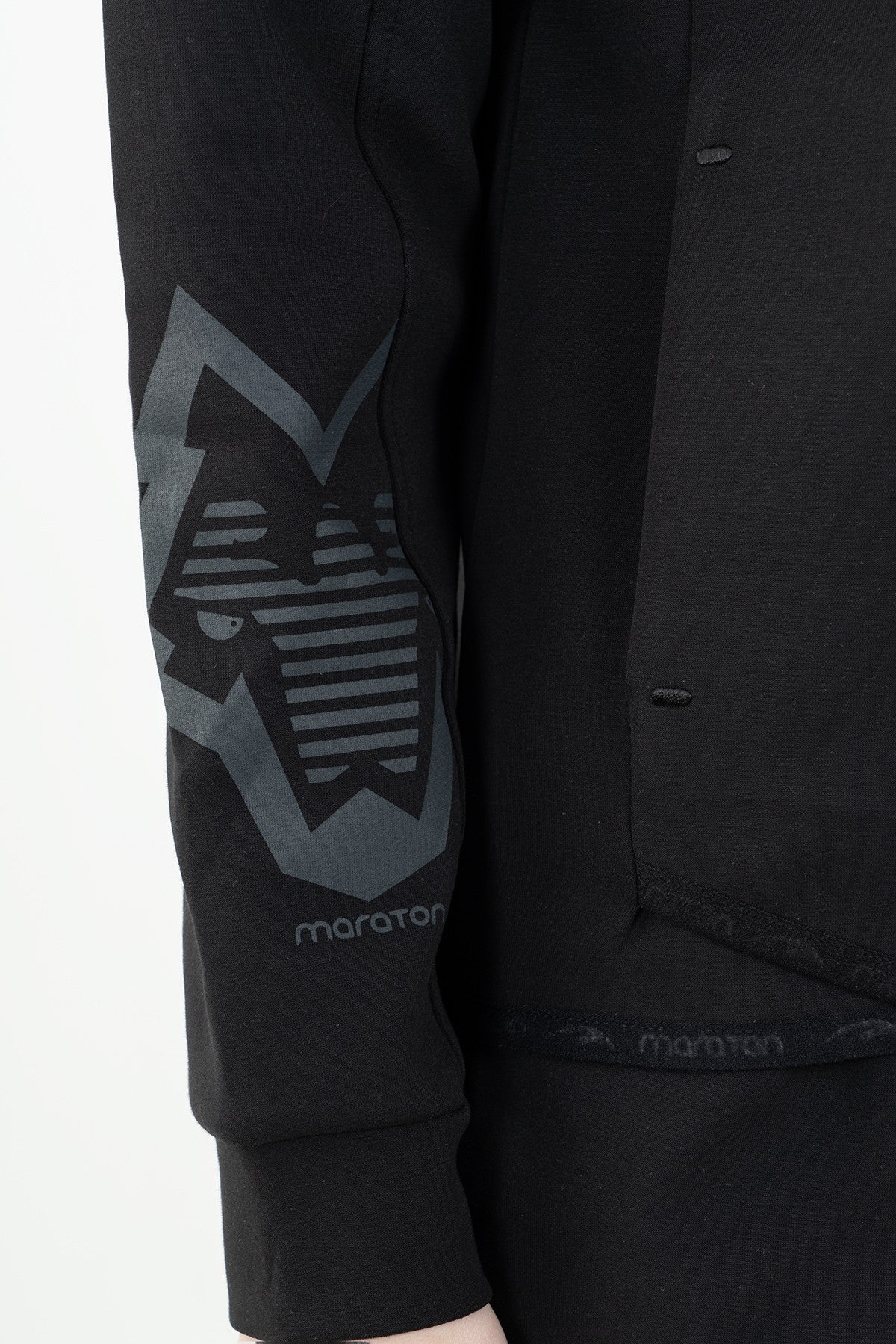 Regular Kadın Kapüşonlu Siyah Tracktop