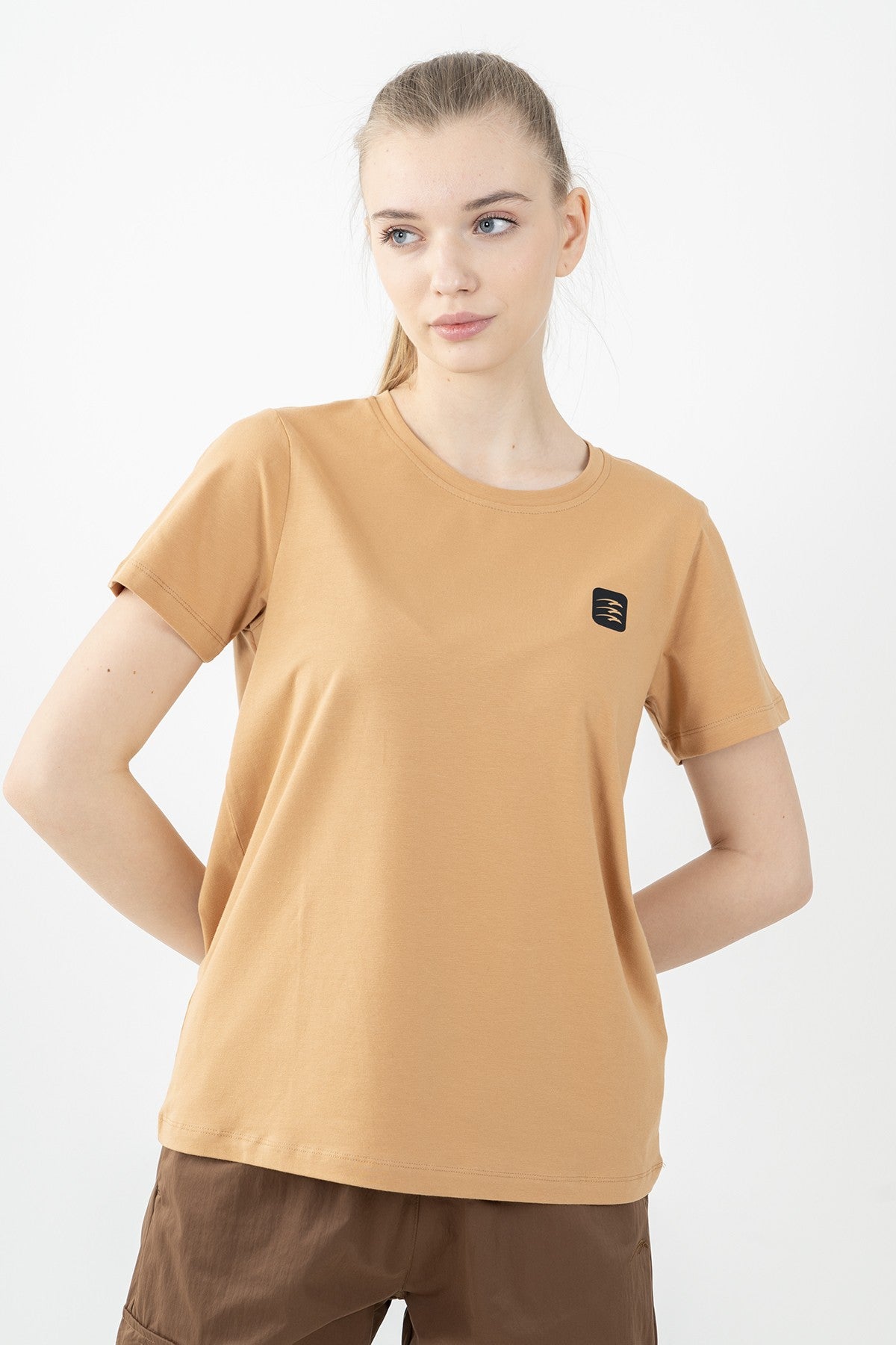 Regular Kadın Bisiklet Yaka Kırmızı T-shirt