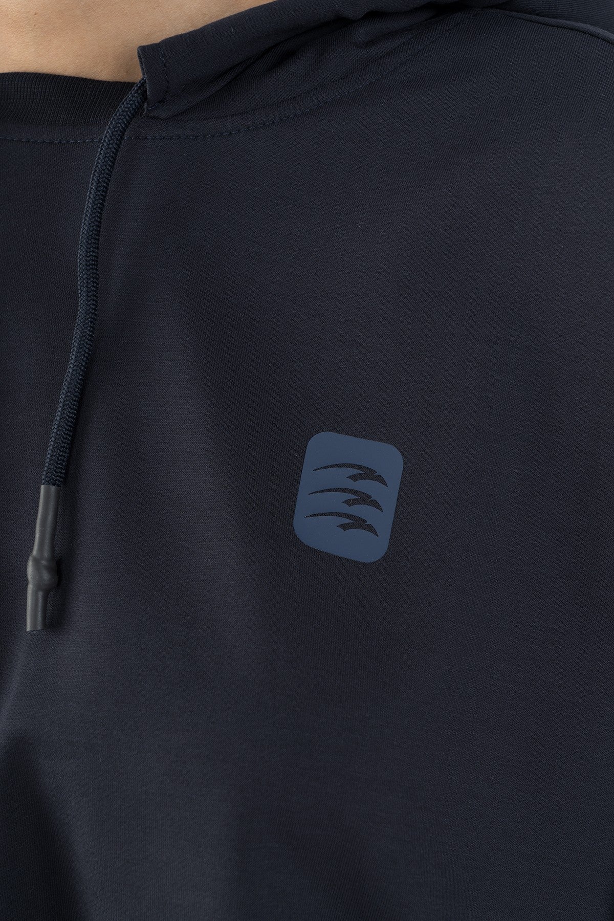 Oversize Kadın Kapüşonlu Lacivert Sweatshirt