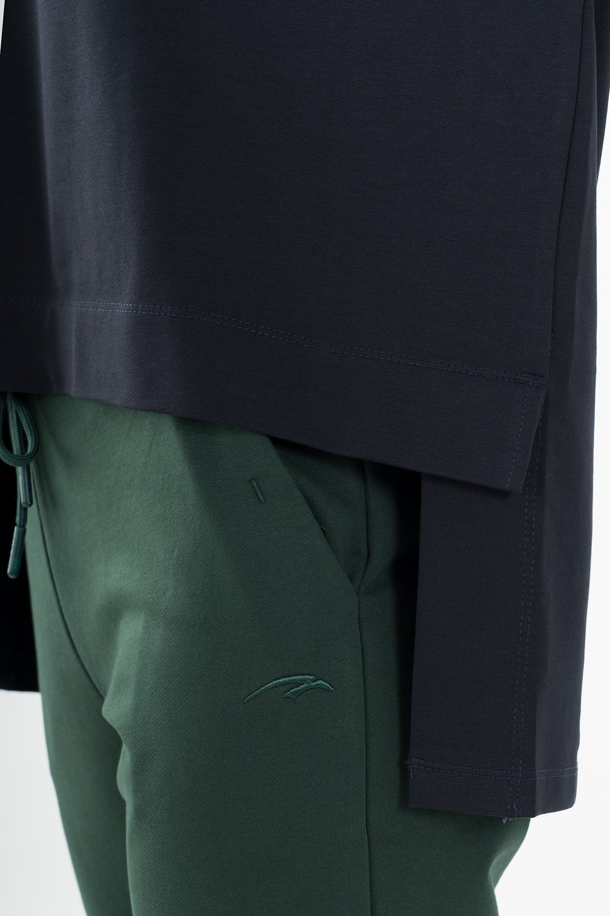 Oversize Kadın Kapüşonlu Lacivert Sweatshirt