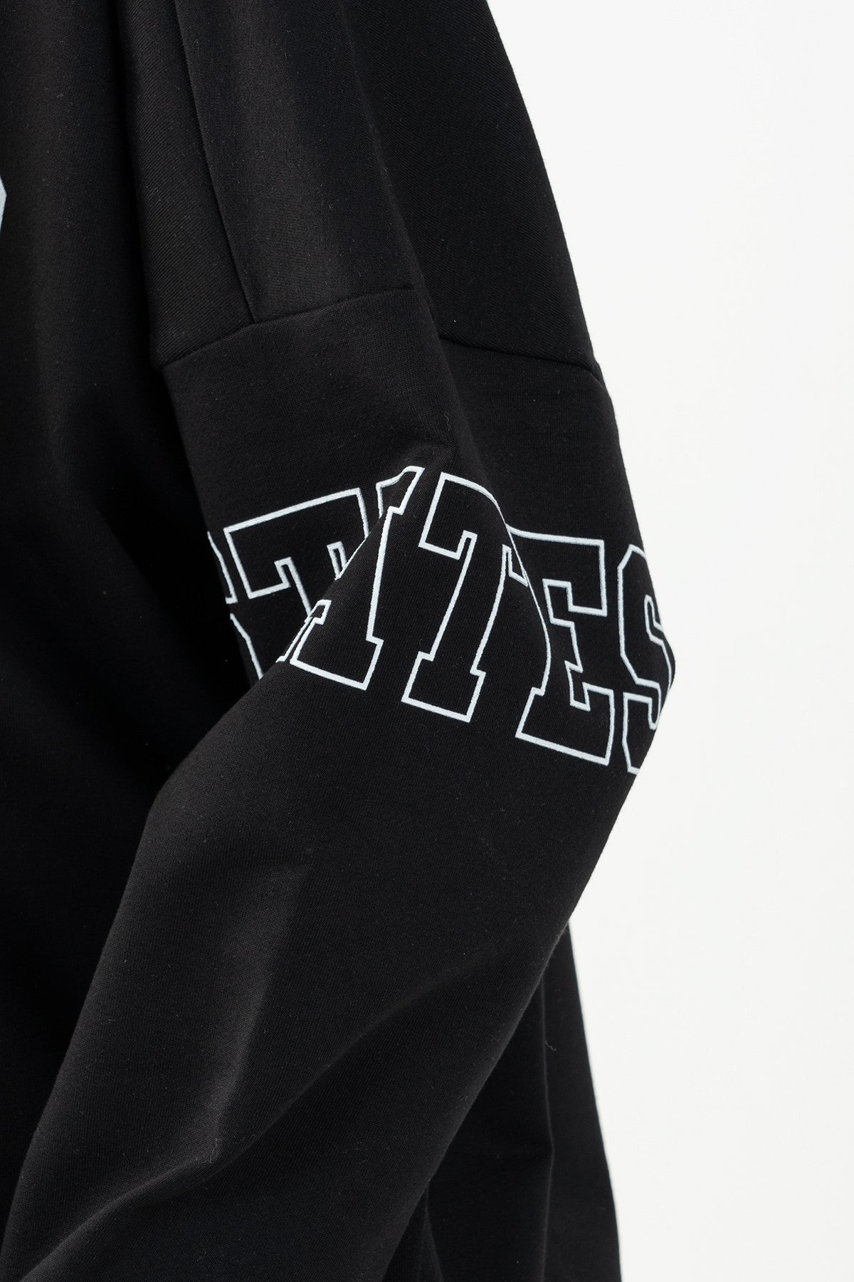 Oversize Kadın Bisiklet Yaka Siyah Sweatshirt