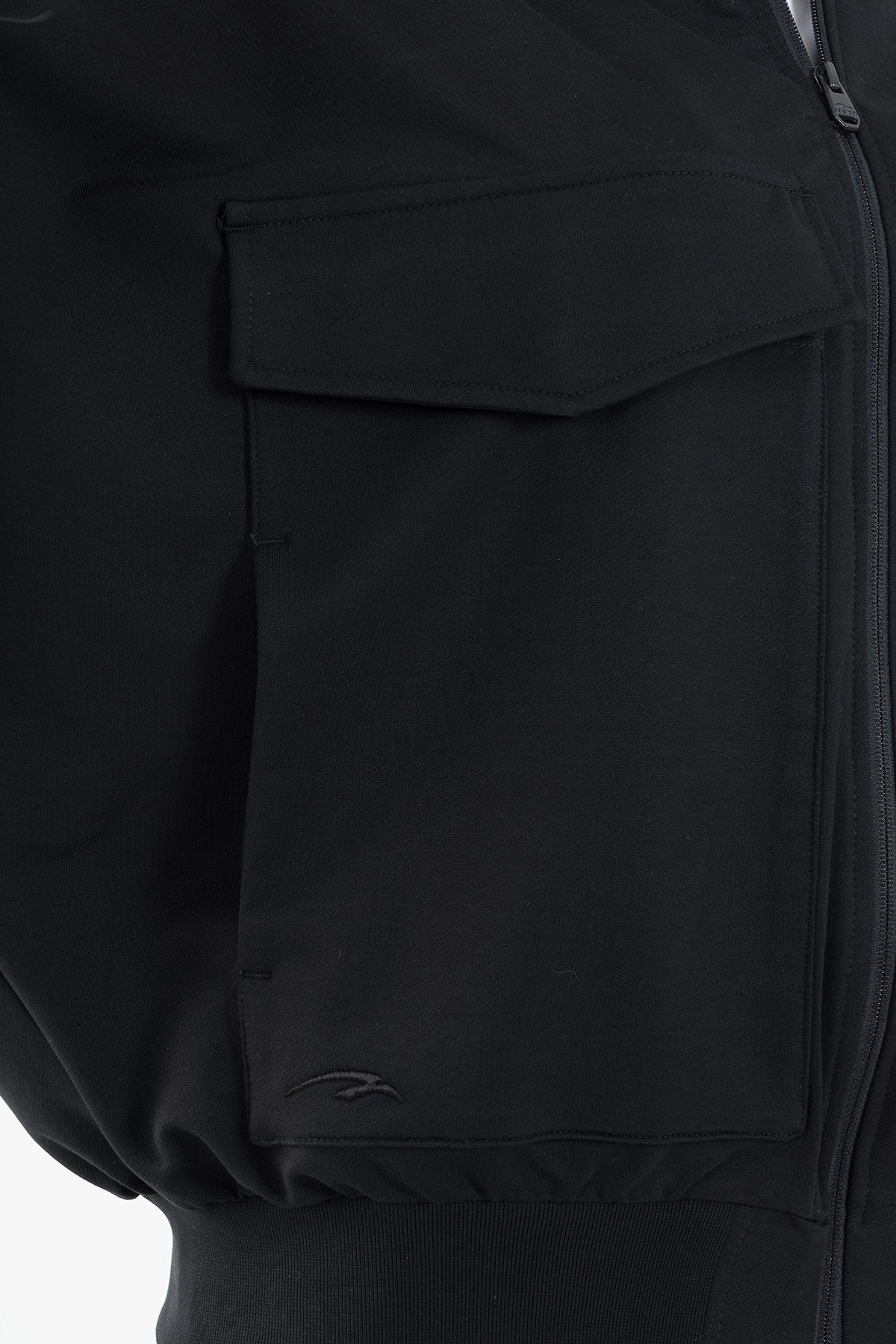 Oversize Kadın Dik Yaka Siyah Tracktop