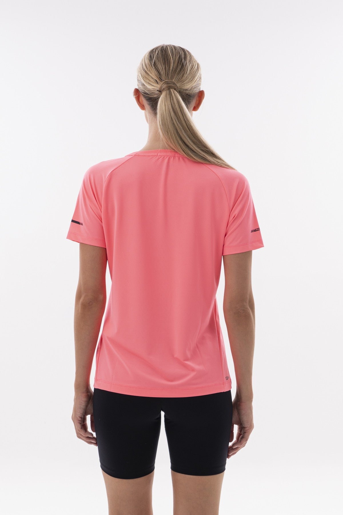 SlimFit Kadın Bisiklet Yaka Neon Pembe T-shirt