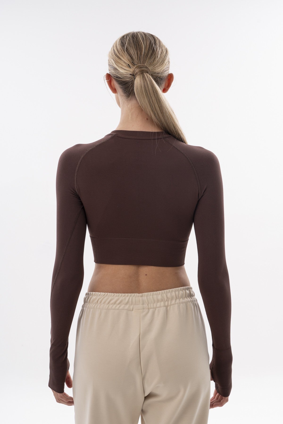 Kadın Bisiklet Yaka Çok Renkli Crop Top