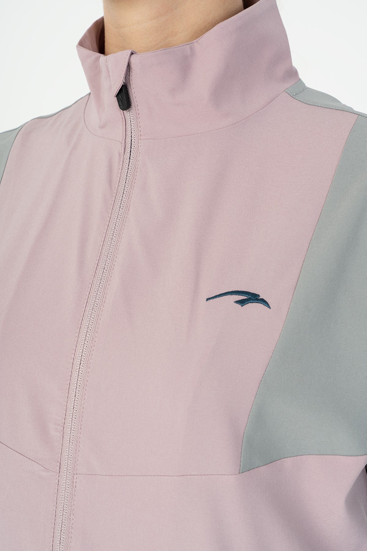 Regular Kadın Dik Yaka Gri Tracktop