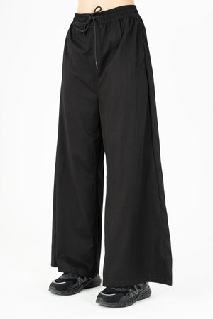Comfort Kadın Bol Paça Siyah Pantolon
