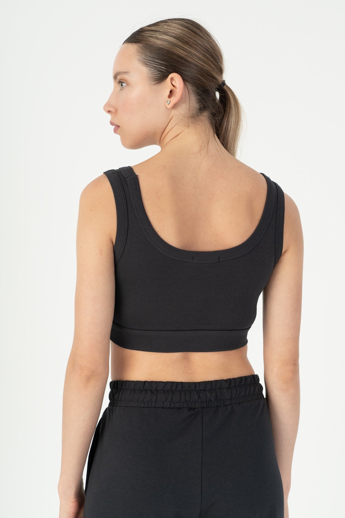 SlimFit Kadın U Yaka Antrasit Bra