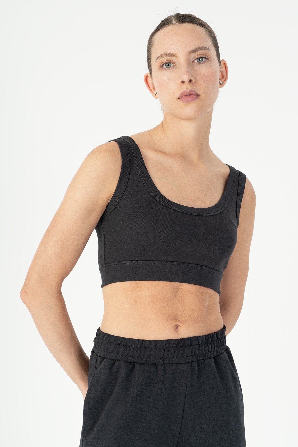 SlimFit Kadın U Yaka Antrasit Bra