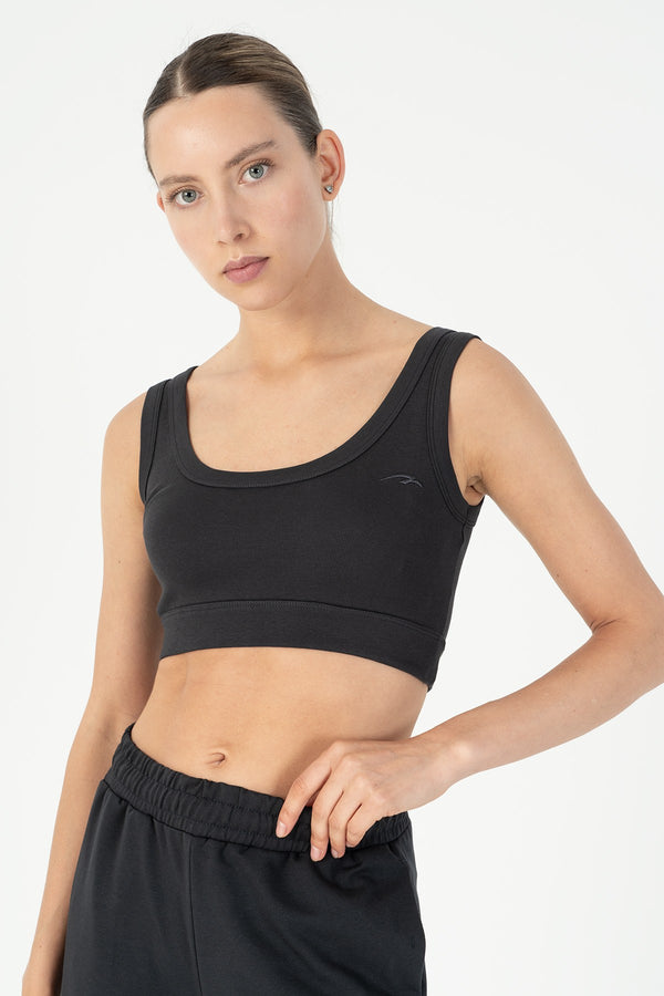 SlimFit Kadın U Yaka Antrasit Bra