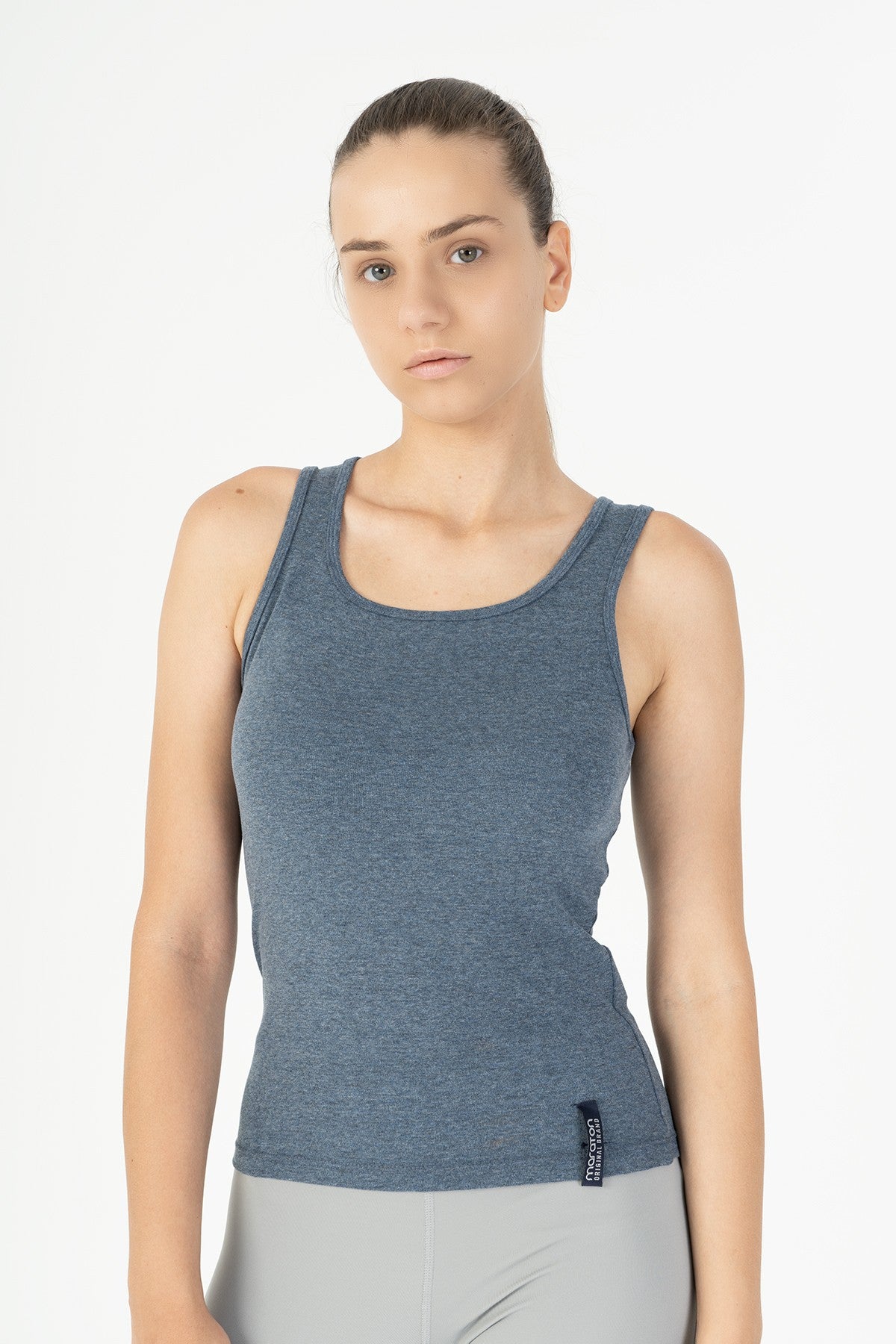 SlimFit Kadın U Yaka Lacivert Atlet