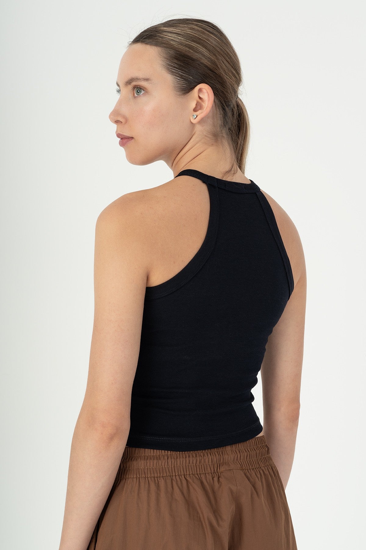 SlimFit Kadın Bisiklet Yaka Lacivert Atlet