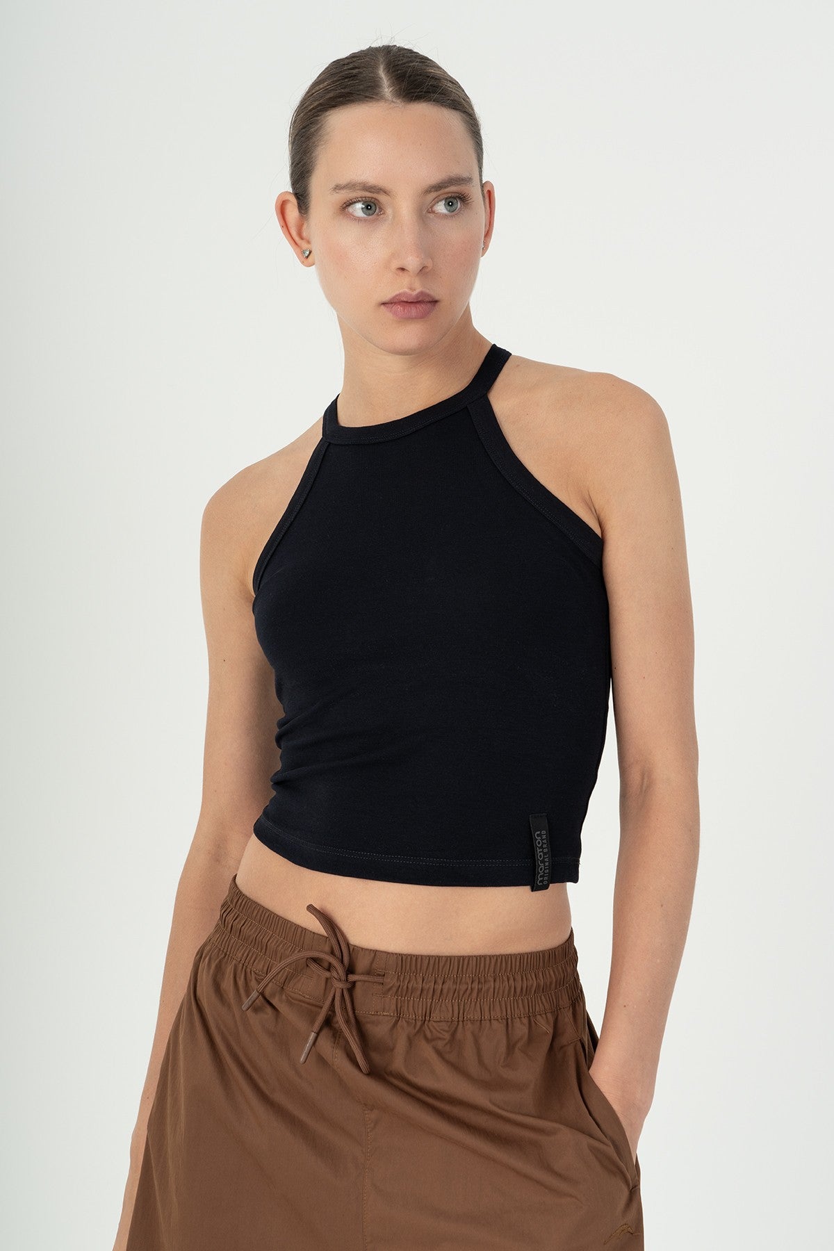 SlimFit Kadın Bisiklet Yaka Lacivert Atlet