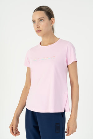 Regular Kadın Bisiklet Yaka Pembe T-shirt