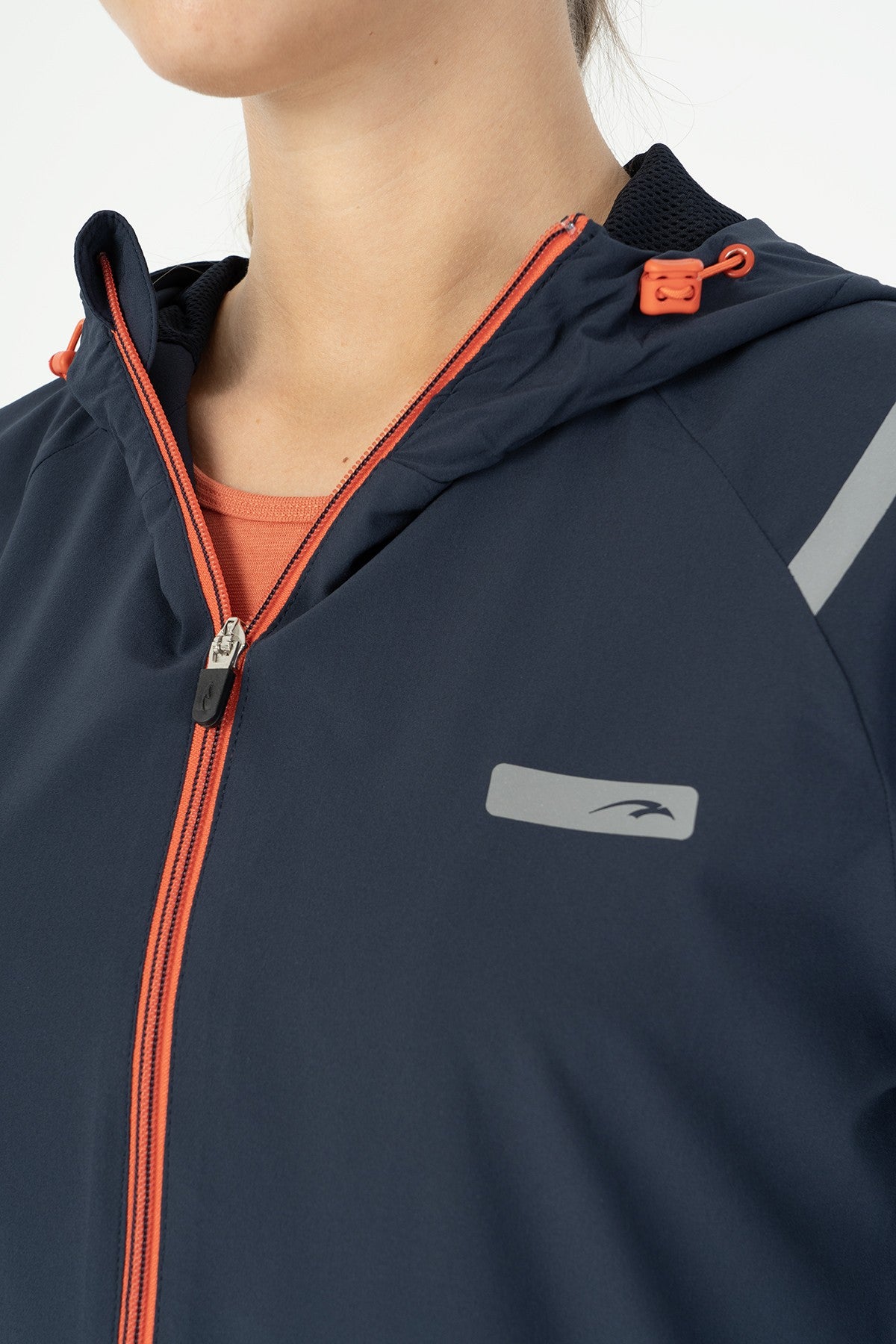 Regular Kadın Kapüşonlu Lacivert Tracktop