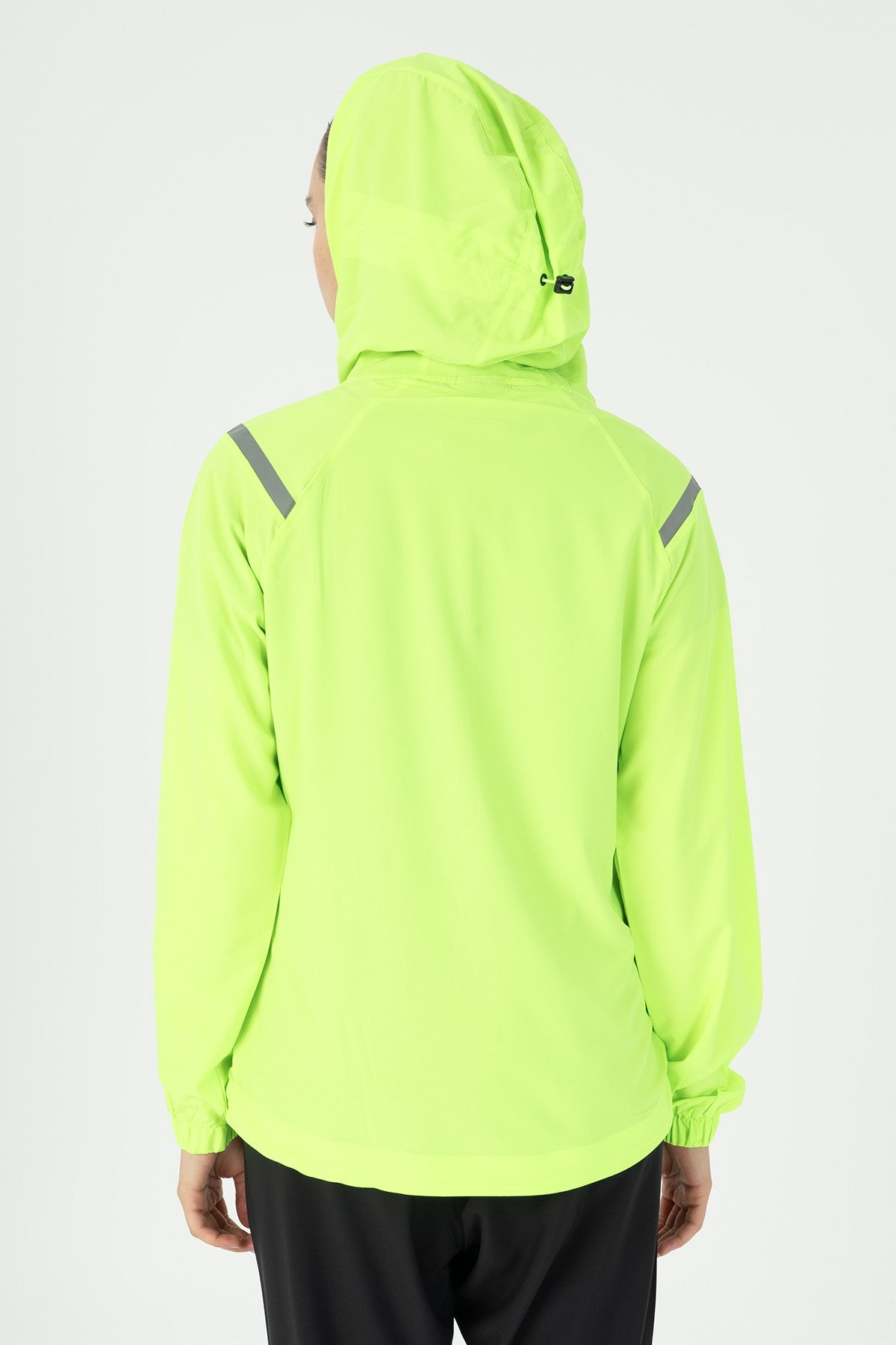 Regular Kadın Kapüşonlu Neon Yeşil Tracktop