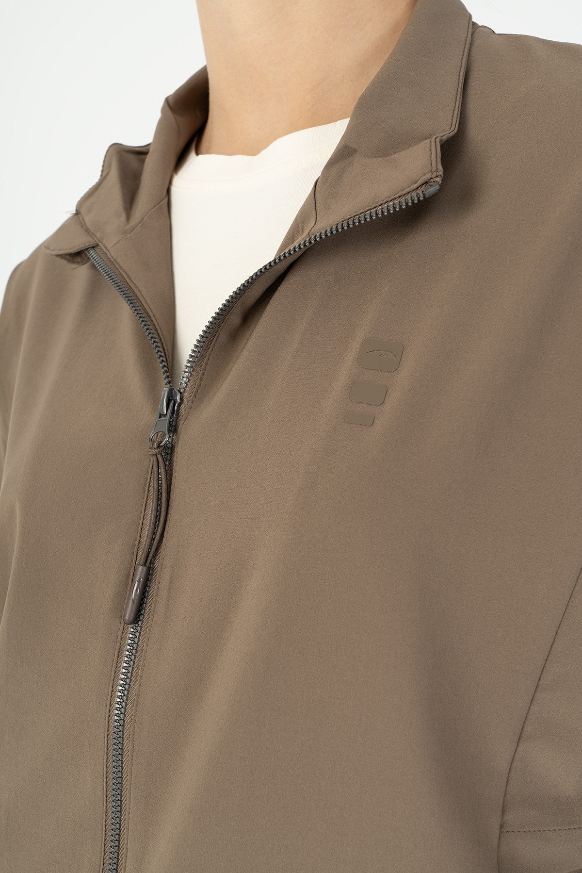 Comfort Kadın Dik Yaka Kahverengi Tracktop