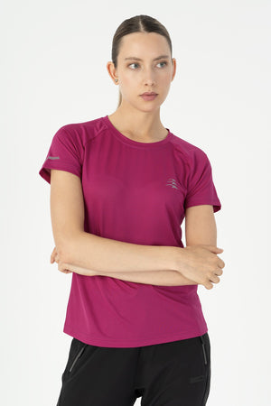 SlimFit Kadın Bisiklet Yaka Pembe T-shirt