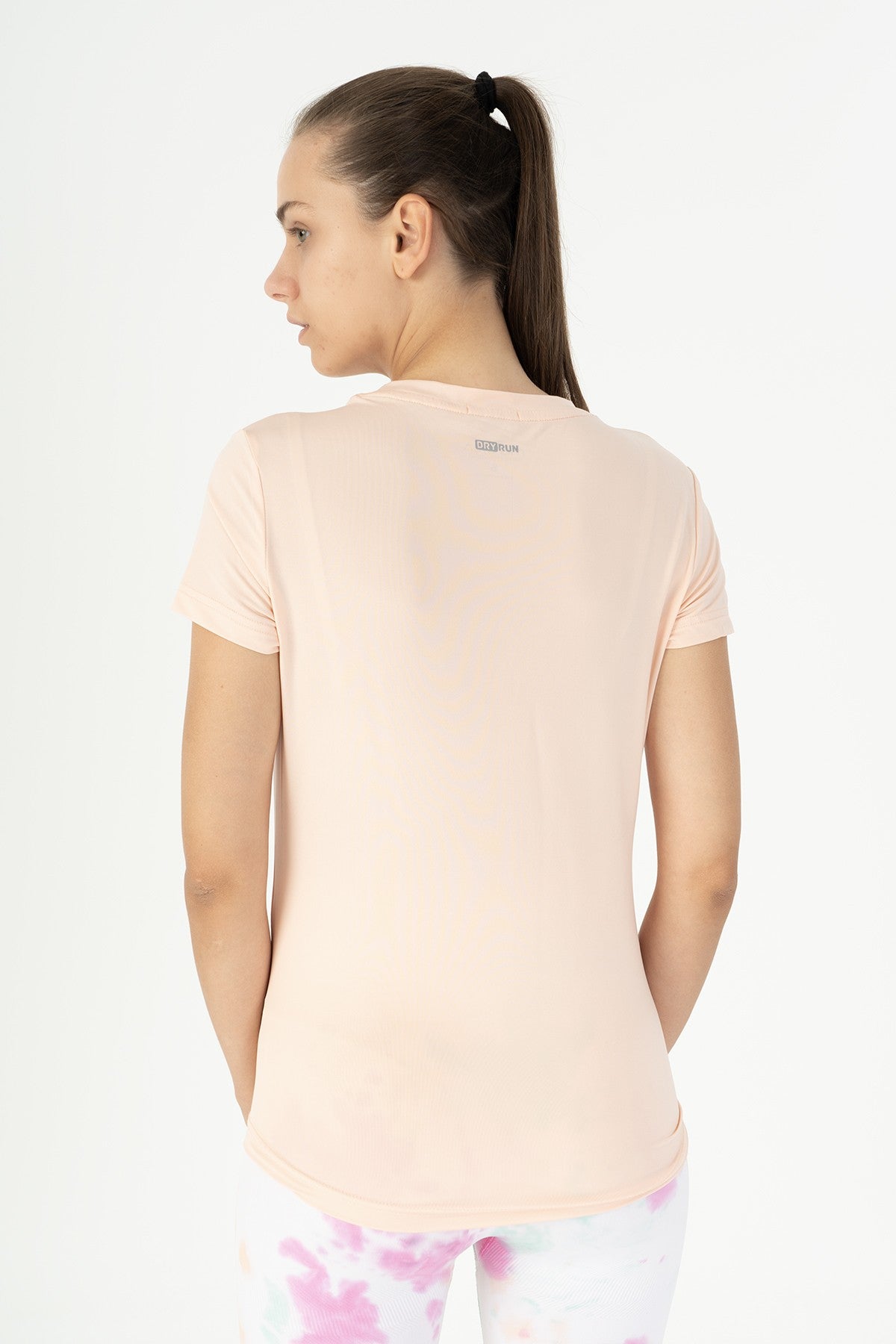 SlimFit Kadın Bisiklet Yaka Pembe T-shirt