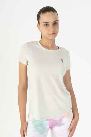 SlimFit Kadın Bisiklet Yaka Gri T-shirt