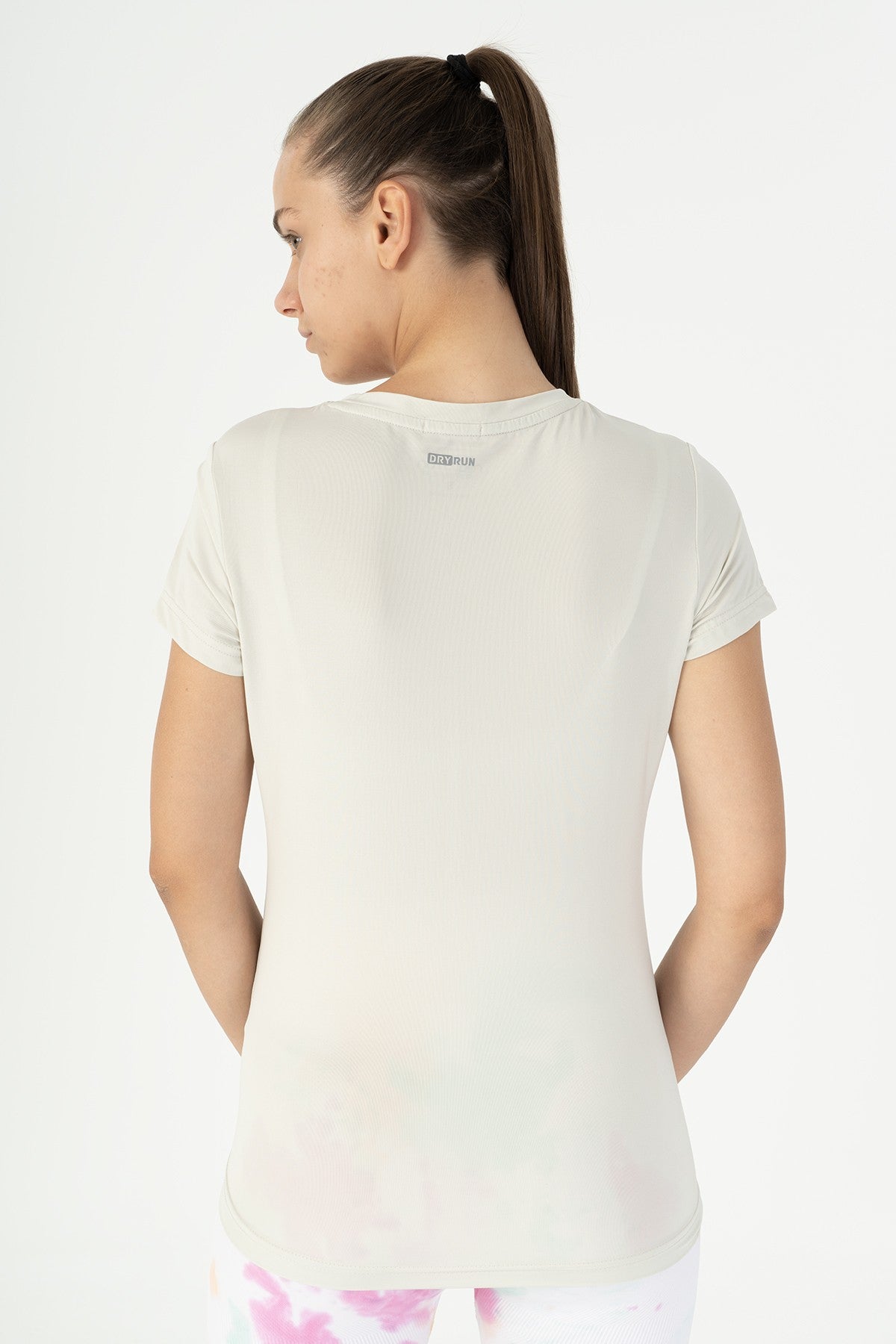 SlimFit Kadın Bisiklet Yaka Gri T-shirt