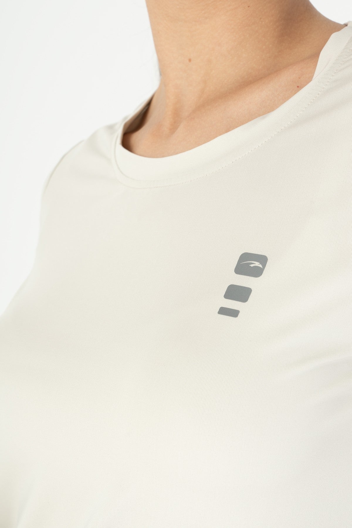 SlimFit Kadın Bisiklet Yaka Gri T-shirt