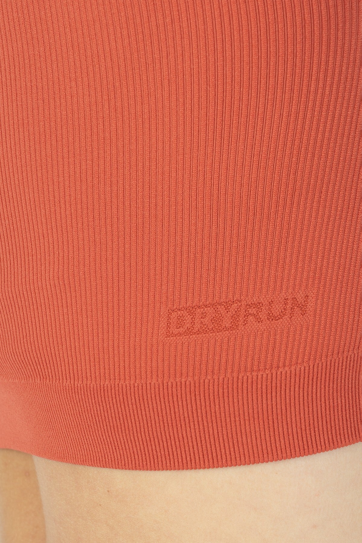 SlimFit Kadın Bisiklet Yaka Kiremit Crop Top