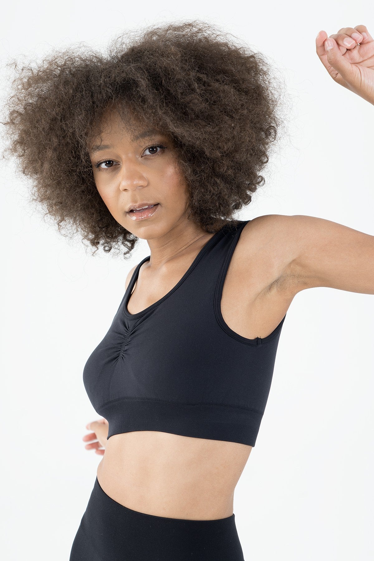 SlimFit Kadın Düz Yaka Siyah Bra