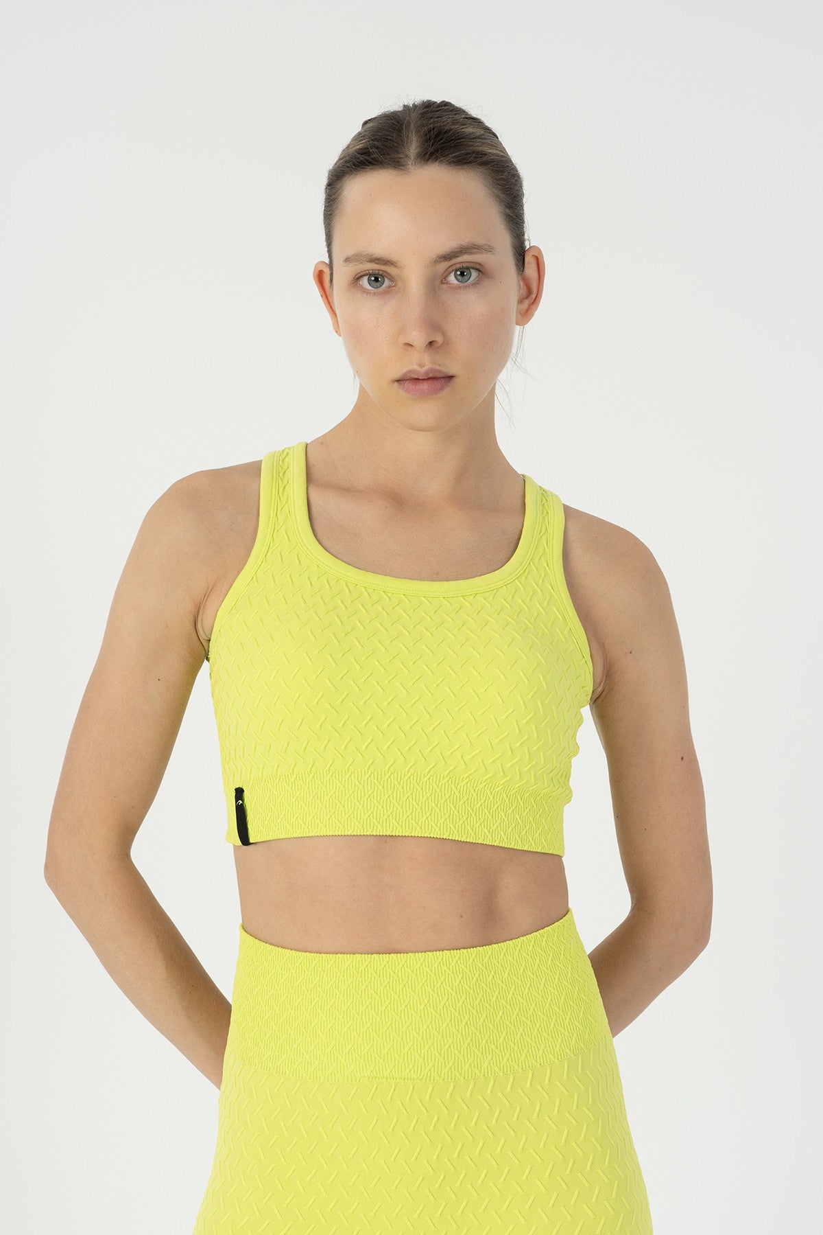 SlimFit Kadın Kapalı Yaka Neon Yeşil Bra
