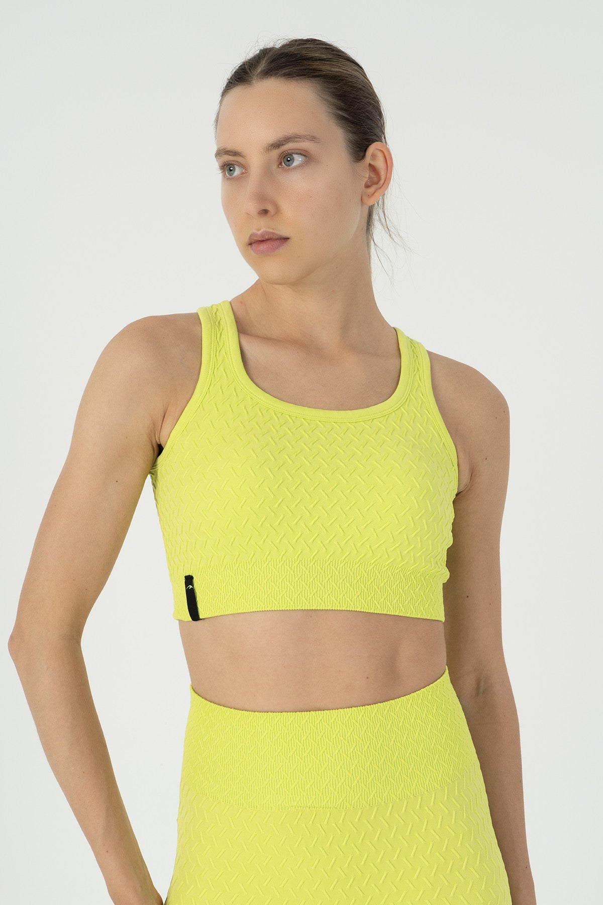 SlimFit Kadın Kapalı Yaka Neon Yeşil Bra