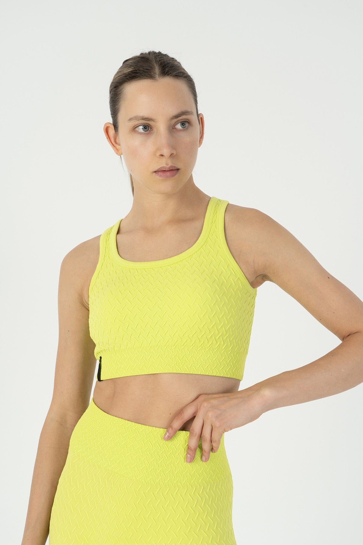 SlimFit Kadın Kapalı Yaka Neon Yeşil Bra