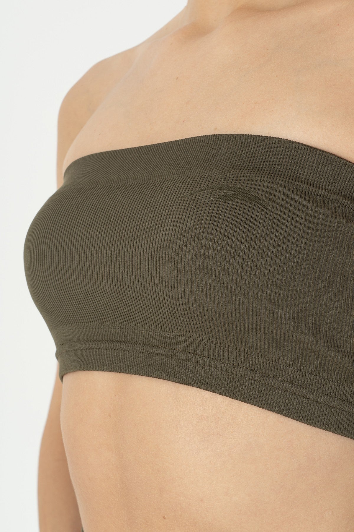SlimFit Kadın Straplez Haki Bra