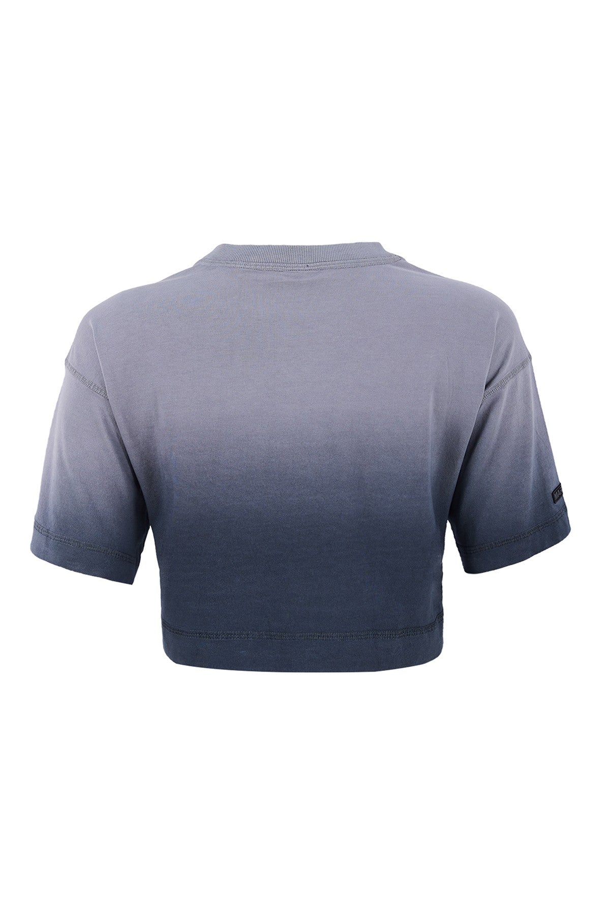 Comfort Kadın Bisiklet Yaka Gri Crop Top