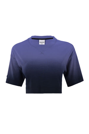 Comfort Kadın Bisiklet Yaka Mor Crop Top