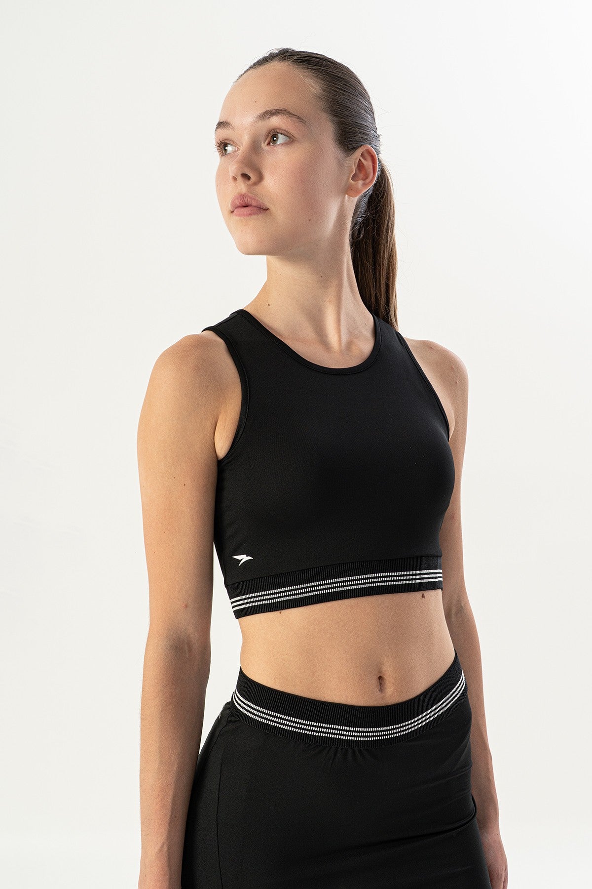 SlimFit Kadın Bisiklet Yaka Siyah Bra