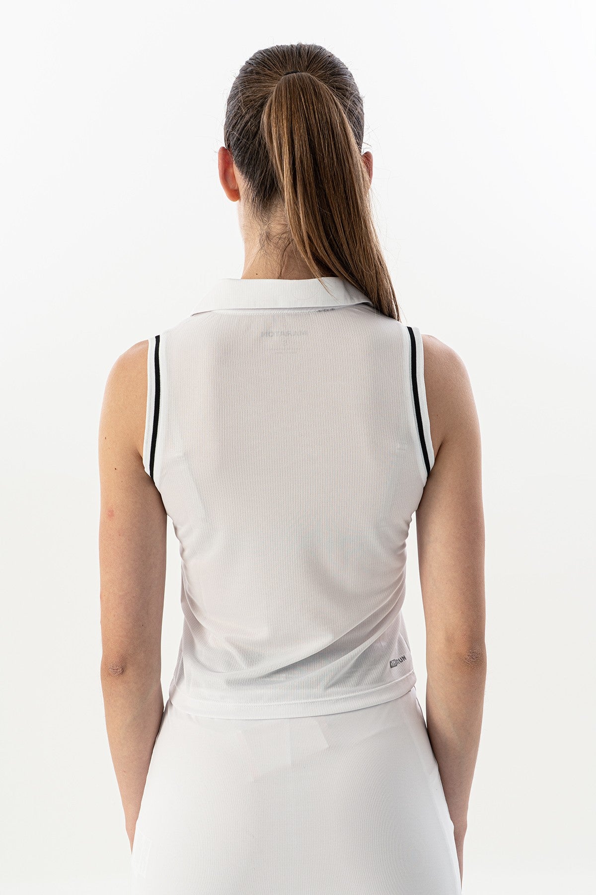 Regular Kadın Polo Yaka Beyaz Atlet