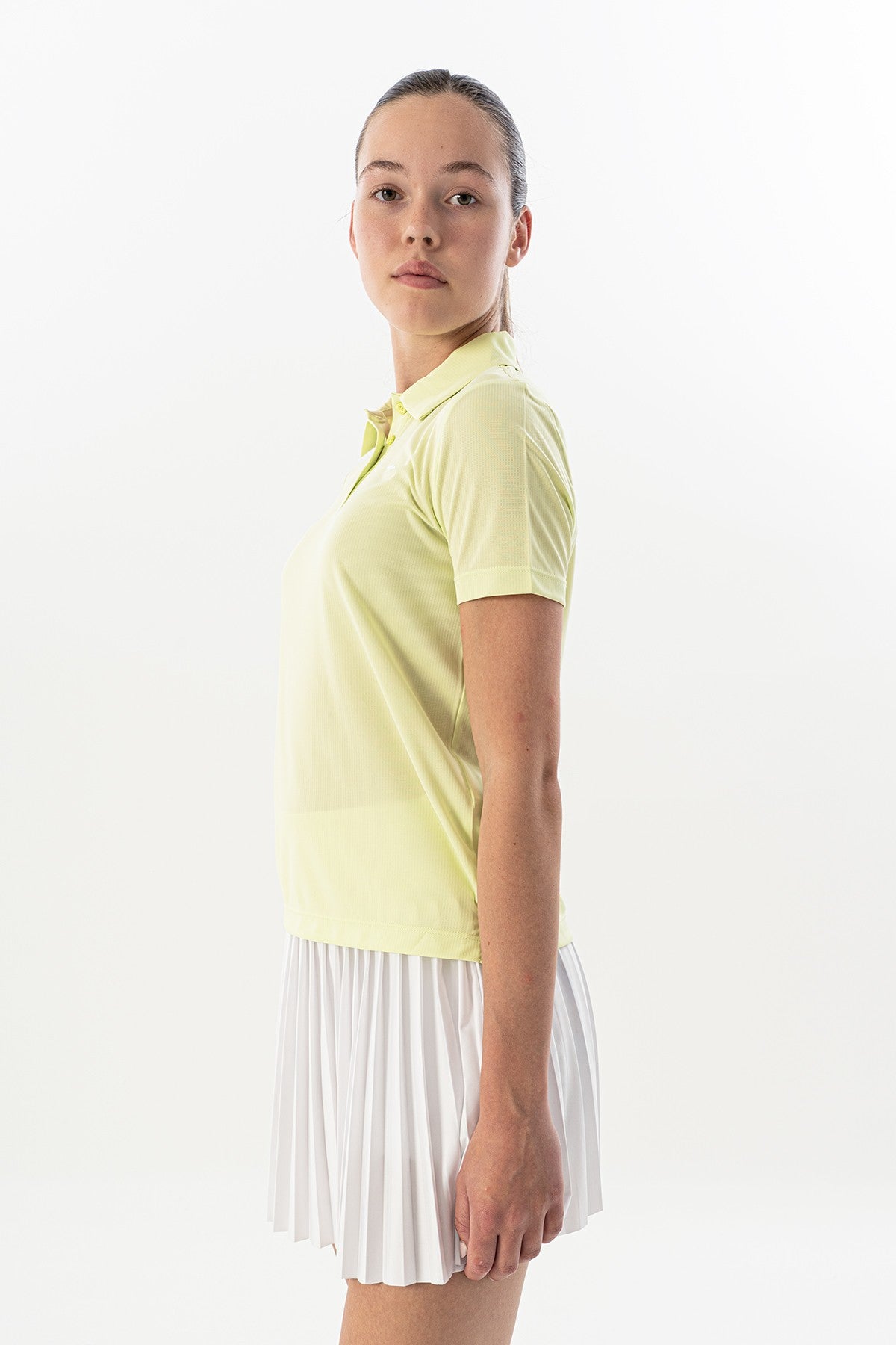 Regular Kadın Polo Yaka Açık Yeşil T-shirt