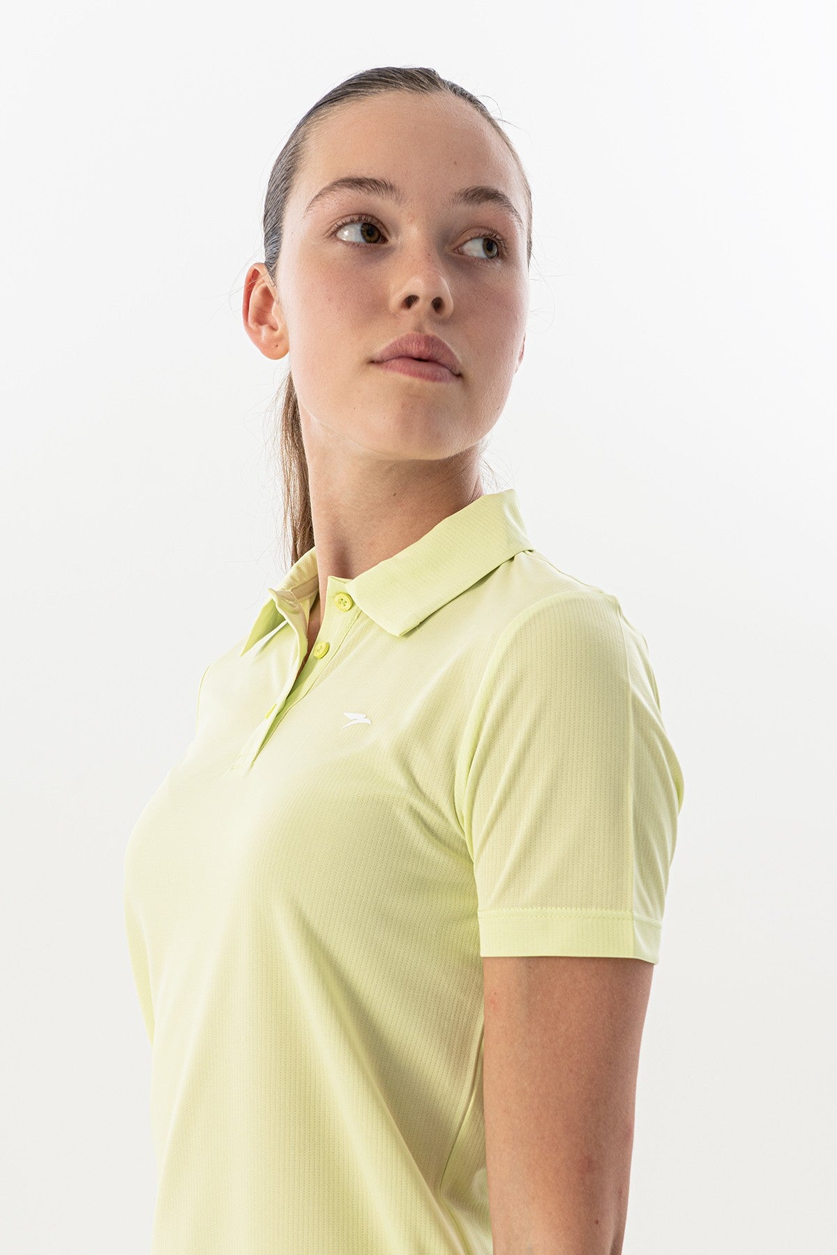 Regular Kadın Polo Yaka Açık Yeşil T-shirt