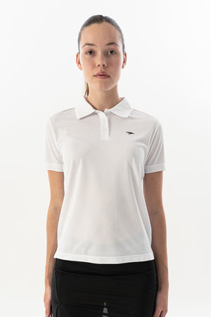 Regular Kadın Polo Yaka Beyaz T-shirt