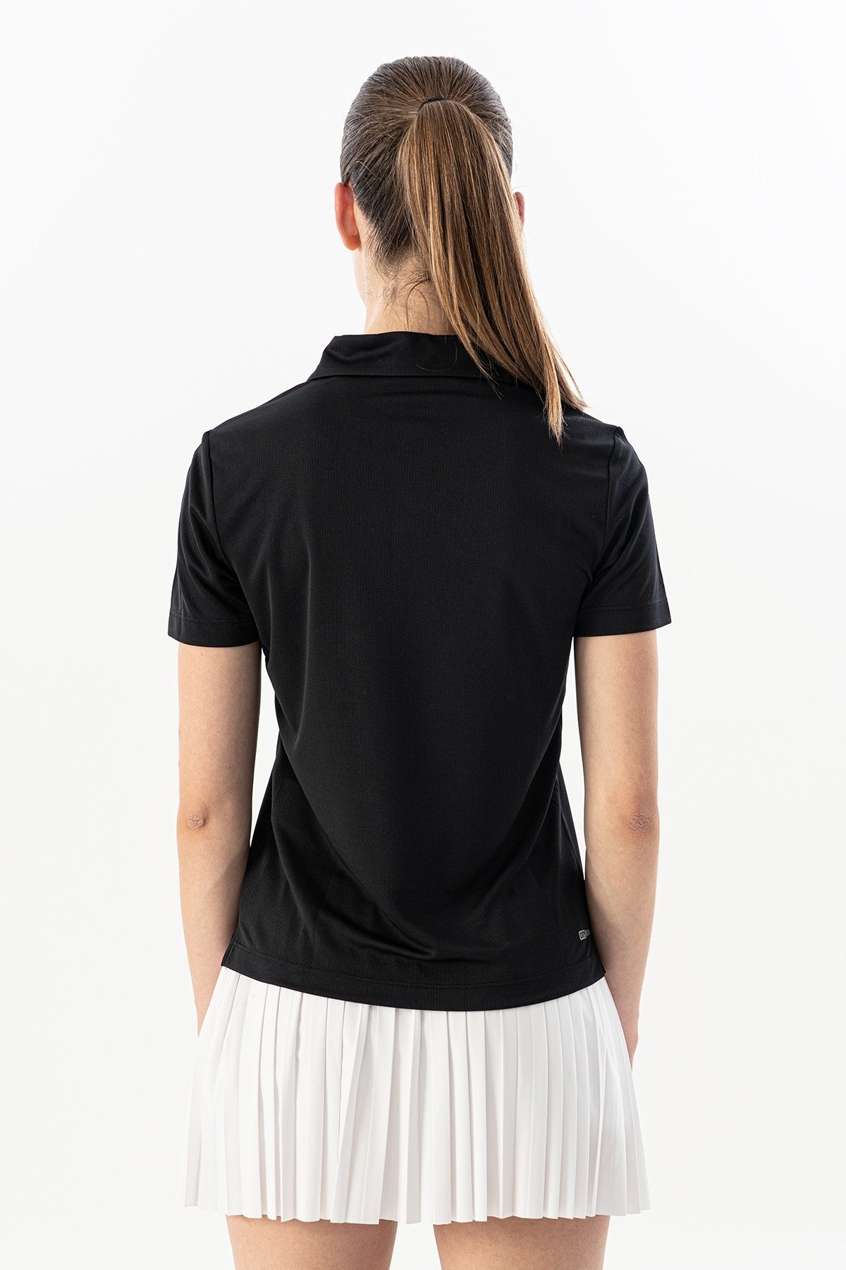 Regular Kadın Polo Yaka Siyah T-shirt